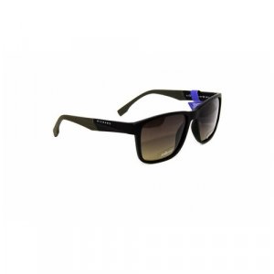 Солнцезащитные очки , прямоугольные, оправа: пластик, с защитой от УФ, для мужчин, черный Richard. Цвет: коричневый