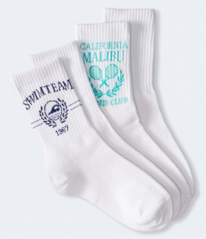 Комплект спортивных носков для девочек (2 шт.) , белый Aeropostale
