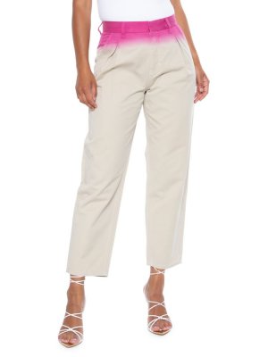 Двухцветные прямые брюки до щиколотки Dip Dye , цвет Light Khaki And Pink Blue Revival