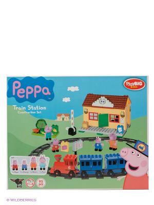 Конструктор Ж/д станция Peppa Pig, 95 деталей BIG. Цвет: розовый, голубой, зеленый