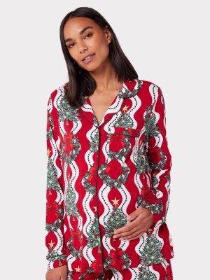 Пижамный комплект с венком для беременных , красный Chelsea Peers