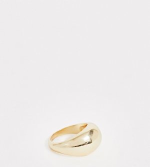 Chunky ring in gold with circle design-Золотой DesignB London