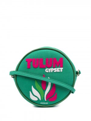 Круглая сумка на плечо Tulum Olympia Le-Tan. Цвет: зеленый