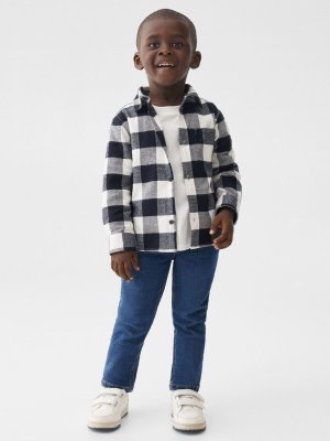 Хлопковая рубашка в клетку Baby Xavi , светло-бежевый/черный Mango