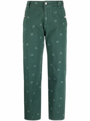Укороченные брюки с принтом пейсли Kenzo. Цвет: зеленый