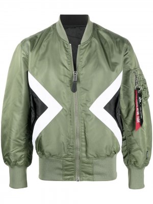Triangle patch bomber jacket Neil Barrett. Цвет: зеленый
