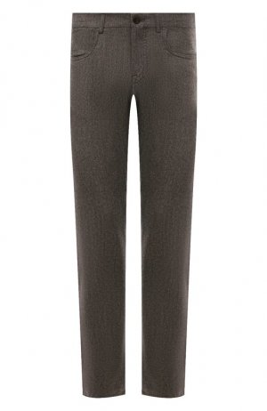 Шерстяные брюки Canali. Цвет: коричневый