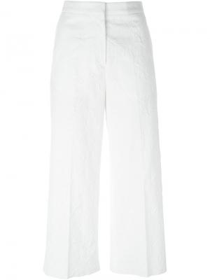 Укороченные фактурные брюки Rochas. Цвет: белый