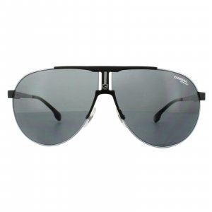Солнцезащитные очки Aviator с рутением, матовые, черные, серые, синие , серый Carrera