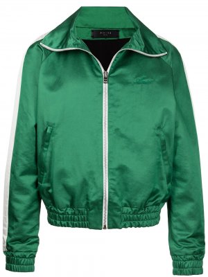 Атласная спортивная куртка на молнии AMIRI. Цвет: зеленый