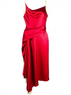 Атласное платье Farrah Sies Marjan. Цвет: красный