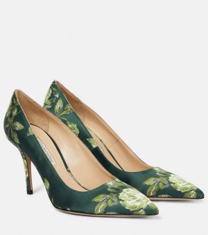 Атласные туфли sophia с цветочным принтом , зеленый Emilia Wickstead