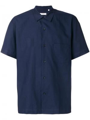 Рубашка-поло с рукавами по локоть Mauro Grifoni. Цвет: синий