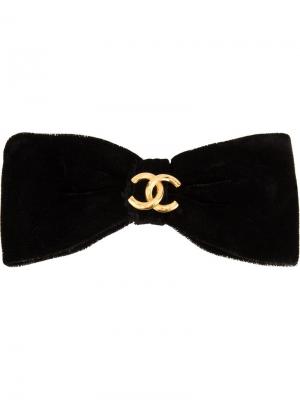 Заколка для волос с логотипом CC Chanel Vintage. Цвет: чёрный