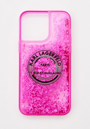 Чехол для iPhone Karl Lagerfeld 14 Pro Max с жидкими блестками. Цвет: розовый