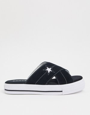 Черно-белые сандалии с отделкой в виде звезд -Белый Converse