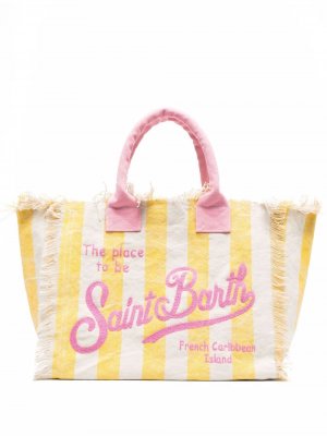 Пляжная сумка с вышитым логотипом Mc2 Saint Barth. Цвет: нейтральные цвета