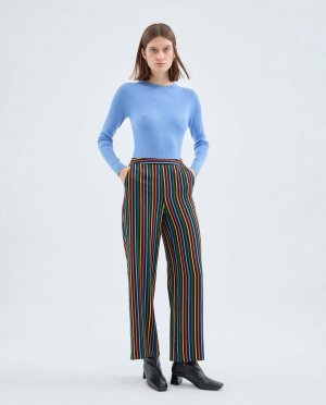 Женские прямые брюки в разноцветную полоску Compañía Fantástica, мультиколор Compania Fantastica
