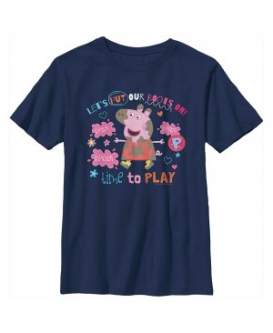 Детская футболка «Свинка Пеппа» для мальчика «Давайте наденем сапоги вовремя, чтобы поиграть» Hasbro