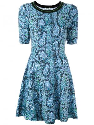 Вязаное платье Kenzo. Цвет: синий