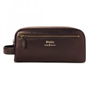 Дорожный футляр Leather Travel, коричневый Polo Ralph Lauren