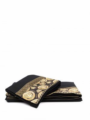 Комплект постельного белья с принтом Medusa Versace. Цвет: черный