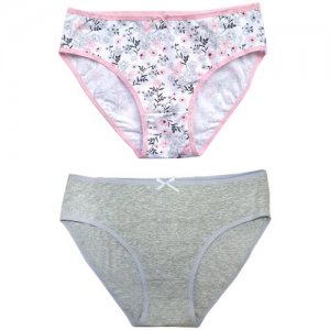 Женские трусы Набор 2 штуки розовый с огурцами и однотонный синий SD7001-6-XXL Salvador Dali. Цвет: мультиколор