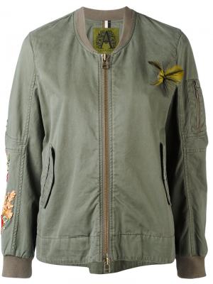 Berenice embroidered bomber jacket Alessandra Chamonix. Цвет: зелёный