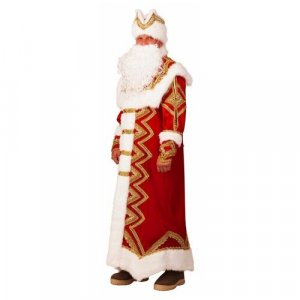 Карнавальный костюм для взрослых Дед Мороз Великолепный, 54-56 размер 325-54-56 Батик. Цвет: красный
