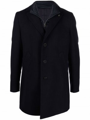 Однобортное пальто с заостренными лацканами Manuel Ritz. Цвет: синий
