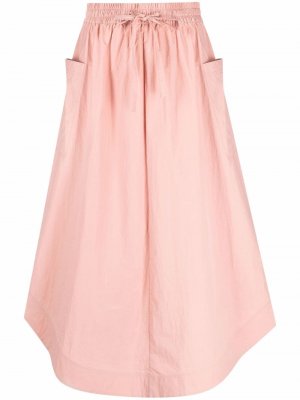 Расклешенная юбка миди с кулиской Co. Цвет: розовый