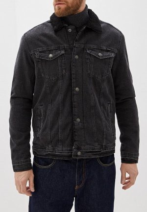 Куртка джинсовая Jack & Jones. Цвет: черный