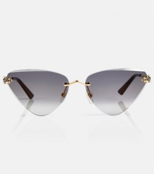 Солнцезащитные очки «кошачий глаз» , золотой Cartier