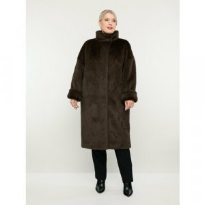 Пальто, размер 54, коричневый ALEF. Цвет: коричневый