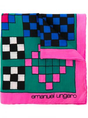 Нагрудный платок с узором в клетку Emanuel Ungaro Vintage. Цвет: многоцветный