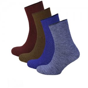 Носки 4 пары, размер 36-39, коричневый, синий STATUS. Цвет: коричневый/синий