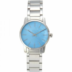 Наручные часы City K2G2314X, голубой, серебряный CALVIN KLEIN. Цвет: голубой/серебристый