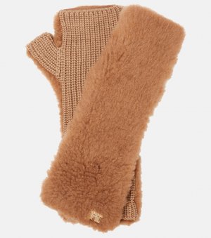 Тедди-перчатки manny без пальцев , коричневый Max Mara