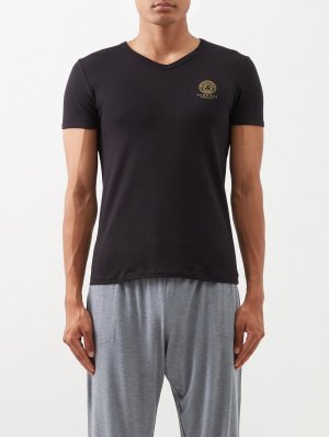 Пижамная футболка с логотипом medusa , черный Versace