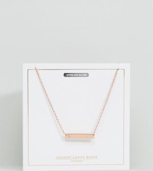 Ожерелье с покрытием из розового золота и буквой E на подвеске Johnny Loves Rosie. Цвет: золотой
