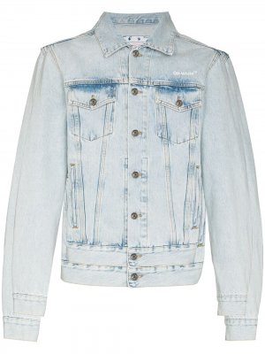 Diag cotton denim jacket Off-White. Цвет: синий