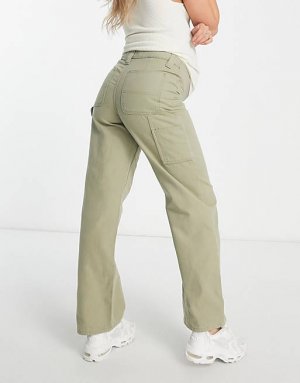Минималистичные брюки карго цвета хаки с контрастной строчкой ASOS DESIGN Maternity