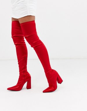 Высокие сапоги -Красный Glamorous