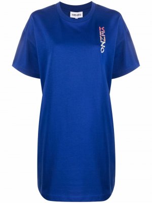 Logo-print T-shirt dress Kenzo. Цвет: синий