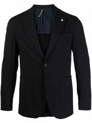 Однобортный пиджак LUIGI BIANCHI MANTOVA. Цвет: черный