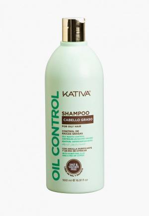 Шампунь Kativa OIL CONTROL Контроль для жирных волос 500мл. Цвет: белый