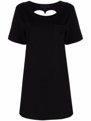 Короткое платье-футболка с вырезом Paskal. Цвет: черный