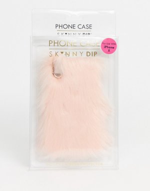 Чехол с меховой отделкой для iPhone X/XS от -Розовый Skinnydip