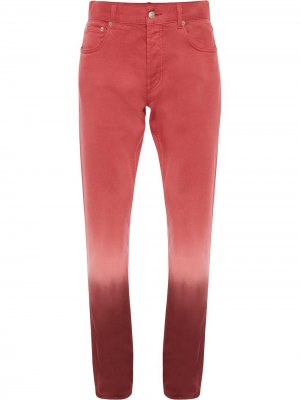Зауженные джинсы с эффектом деграде Alexander McQueen. Цвет: красный