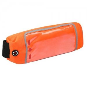 Спортивная сумка чехол на пояс LuazON, управление телефоном, отсек молнии, оранжевая Luazon Home. Цвет: оранжевый